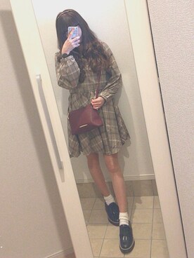 「stradivarius（ストラディバリウス）のアイテム（ローファー）」を使った、Ａｙａｋａ🌼🕊さん（レディース・148cm）の秋コーディネート