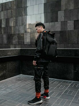 「Oribagu（オリバグ）のアイテム」を使った、ORIBAGU－折り紙バッグ－さん（メンズ・170cm）の夏コーディネート