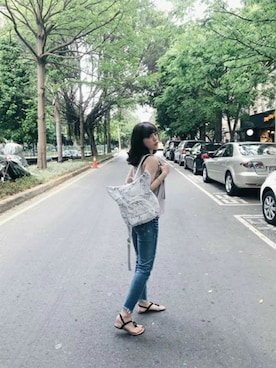 「Oribagu（オリバグ）のアイテム」を使った、ORIBAGU－折り紙バッグ－さん（レディース・155cm）の夏コーディネート