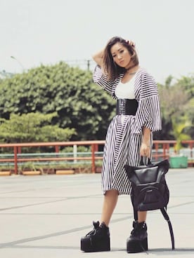 「Oribagu（オリバグ）のアイテム」を使った、ORIBAGU－折り紙バッグ－さん（レディース・160cm）の夏コーディネート