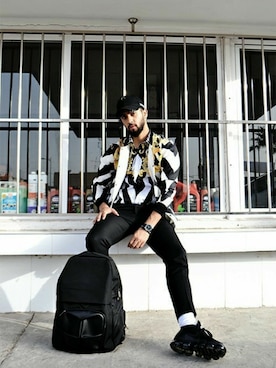 「Oribagu（オリバグ）のアイテム」を使った、ORIBAGU－折り紙バッグ－さん（メンズ・175cm）の夏コーディネート