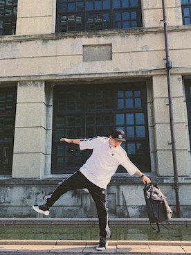 「Oribagu（オリバグ）のアイテム」を使った、ORIBAGU－折り紙バッグ－さん（メンズ・175cm）の夏コーディネート