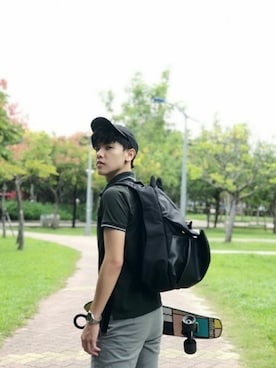 「Oribagu（オリバグ）のアイテム」を使った、ORIBAGU－折り紙バッグ－さん（メンズ・165cm）の夏コーディネート