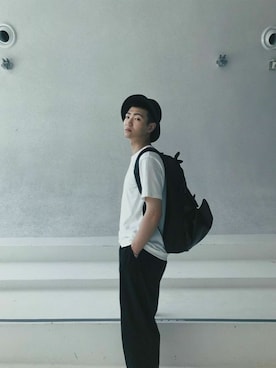 「Oribagu（オリバグ）のアイテム」を使った、ORIBAGU－折り紙バッグ－さん（メンズ・175cm）の夏コーディネート