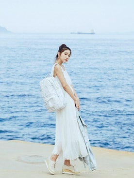 「Oribagu（オリバグ）のアイテム」を使った、ORIBAGU－折り紙バッグ－さん（レディース・165cm）の夏コーディネート