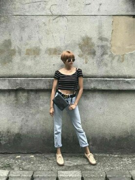 「Oribagu（オリバグ）のアイテム」を使った、ORIBAGU－折り紙バッグ－さん（レディース・170cm）の夏コーディネート