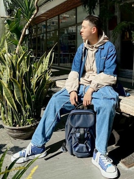 「Oribagu（オリバグ）のアイテム」を使った、ORIBAGU－折り紙バッグ－さん（メンズ・170cm）の冬コーディネート