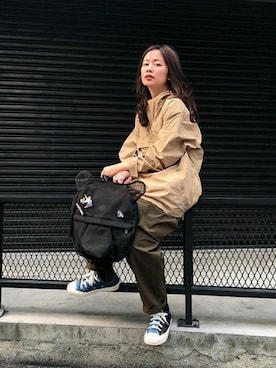 「Oribagu（オリバグ）のアイテム」を使った、ORIBAGU－折り紙バッグ－さん（レディース・165cm）の冬コーディネート