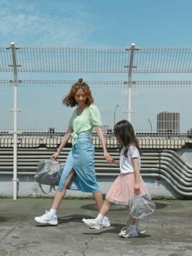 「アイテム（ショルダーバッグ）」を使った、ORIBAGU－折り紙バッグ－さん（キッズ・120cm）の夏コーディネート