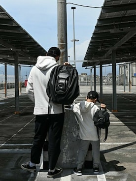 「アイテム（バックパック/リュック）」を使った、ORIBAGU－折り紙バッグ－さん（キッズ・110cm）の夏コーディネート