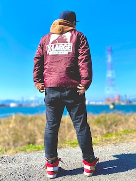 「チョコ色に染まれ」｜「アイテム（ナイロンジャケット）」を使った、たつろーさん（メンズ・170cm）の冬コーディネート