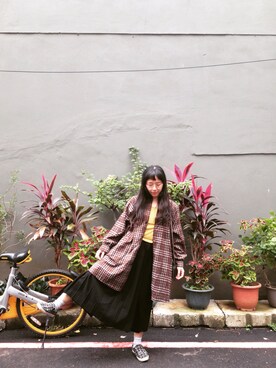 「TAIPEI」｜「アイテム（トレンチコート）」を使った、Cerise ／セリースさん（レディース・155cm）の秋コーディネート