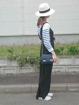 「Ray BEAMS（レイビームス）のRay BEAMS / 中折れ HAT（ハット）」を使った、itsuさん（レディース・167cm）の夏コーディネート