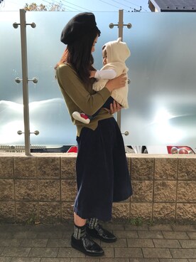 「coenスタッフスタイリング」｜「アイテム（ハンチング/ベレー帽）」を使った、coen ちょざさん（レディース・162cm）の秋コーディネート