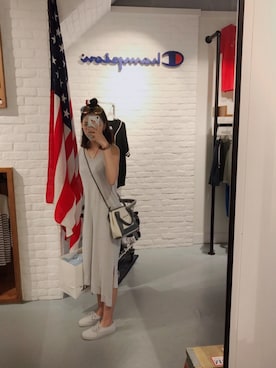 「PULL&BEAR（プルアンドベア）のアイテム（ジャンパースカート）」を使った、Rxxnsさん（レディース・162cm）の夏コーディネート