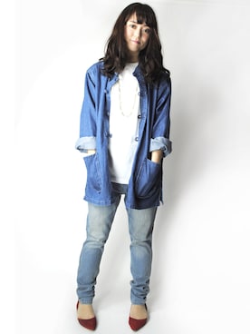 カバーオールを使った チャイナシャツ のレディース人気ファッションコーディネート Wear