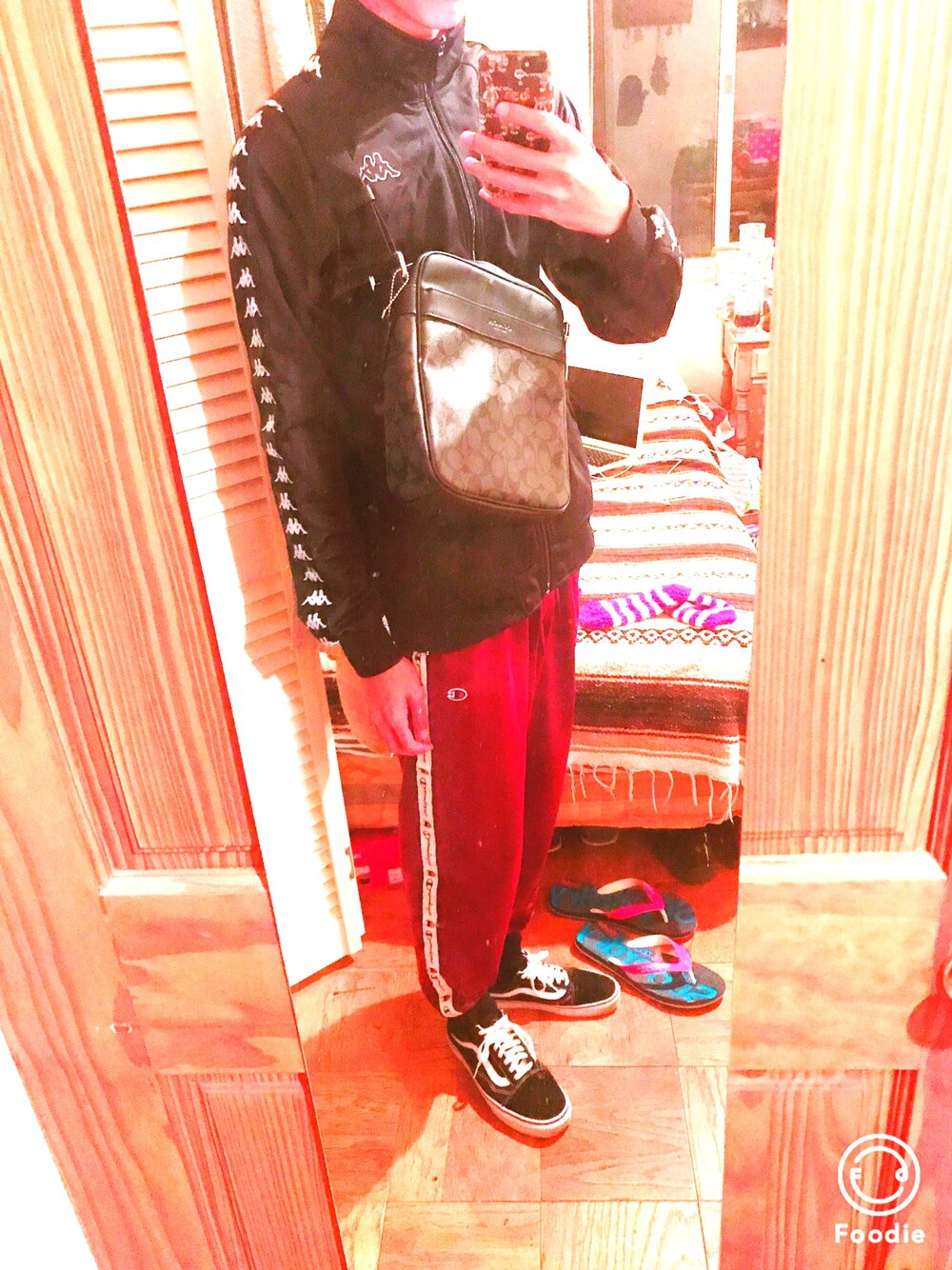 「シンプルコーデ、ゆるコーデ」｜「KappaのKappa - zipped logo jacket - men - ポリエステル - S（ブルゾン、ブラック系）」を使った、imamu37さん（メンズ・180cm）の冬コーディネートの1枚目の写真