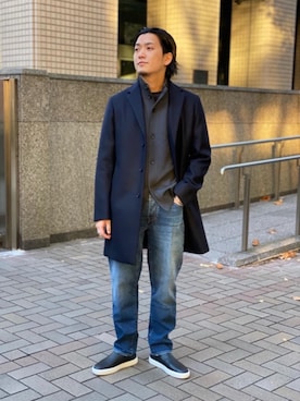 「hALON（アーロン）のアイテム」を使った、ARASHI TOKUHIROさん（メンズ・173cm）の秋コーディネート