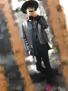 「YSTRDY's TMRRW（イエスタデイズトゥモロー）のアイテム（帽子）」を使った、こへさん（メンズ・178cm）の秋コーディネート