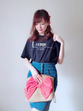 「ハイウエストスカート」｜「アイテム（その他）」を使った、cananaさん（レディース・160cm）の春コーディネート