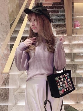 「GRL」｜「アイテム（キャスケット）」を使った、cananaさん（レディース・160cm）の秋コーディネート