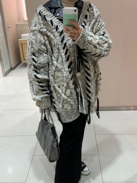 「154cm」｜「アイテム（ライダースジャケット）」を使った、Momokaさん（レディース・154cm）の冬コーディネート