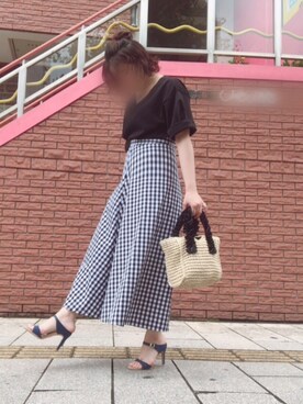 「Miminy Piminy（ミミニー ピミニー）のアイテム（シューズ）」を使った、yurinyanさん（レディース・153cm）の夏コーディネート