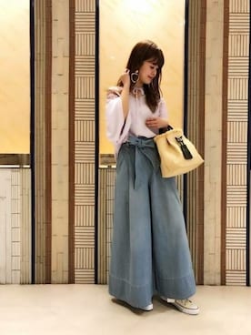 「DEICY（デイシー）のアイテム（パンツ）」を使った、DEICYさん（レディース・159cm）の冬コーディネート