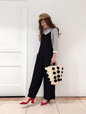 「DEICY（デイシー）のアイテム（サロペット/オーバーオール）」を使った、DEICYさん（レディース・159cm）の冬コーディネート