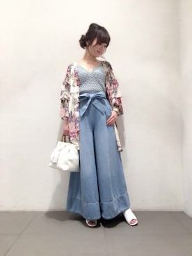 「DEICY（デイシー）のアイテム（パンツ）」を使った、DEICYさん（レディース・159cm）の春コーディネート