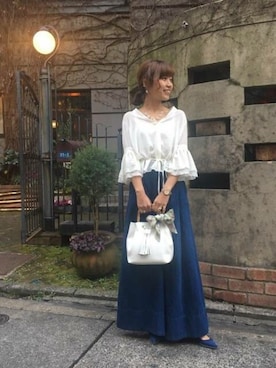 「フレアスリーブ」｜DEICYさん（レディース・159cm）の春コーディネート