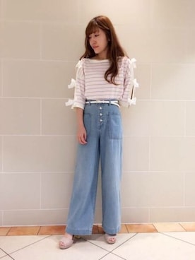 「DEICY（デイシー）のアイテム（パンツ）」を使った、DEICYさん（レディース・159cm）の春コーディネート