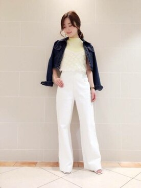 「ノースリーブニット」｜「アイテム（ブルゾン）」を使った、DEICYさん（レディース・159cm）の春コーディネート