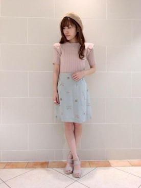 「アイテム（ハンチング/ベレー帽、ベージュ系）」を使った、DEICYさん（レディース・159cm）の春コーディネート