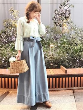 「DEICY（デイシー）のアイテム（パンツ）」を使った、DEICYさん（レディース・159cm）の春コーディネート