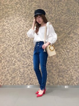 「アイテム（キャスケット）」を使った、DEICYさん（レディース・159cm）の春コーディネート