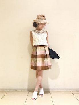 「ME COUTURE（ミークチュール）のアイテム（スカート）」を使った、DEICYさん（レディース・159cm）の春コーディネート