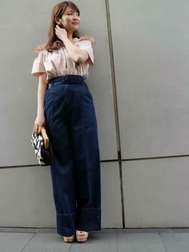 「インディゴデニム」｜DEICYさん（レディース・159cm）の夏コーディネート