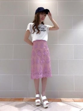 「DEICY（デイシー）のアイテム（キャップ）」を使った、DEICYさん（レディース・159cm）の春コーディネート