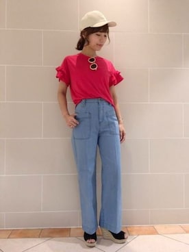 「DEICY（デイシー）のアイテム（帽子）」を使った、DEICYさん（レディース・159cm）の夏コーディネート
