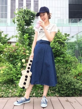 「DEICY（デイシー）のアイテム（帽子）」を使った、DEICYさん（レディース・160cm）の夏コーディネート