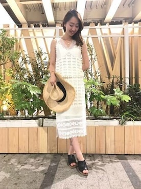 「DEICY（デイシー）のアイテム（帽子）」を使った、DEICYさん（レディース・159cm）の夏コーディネート