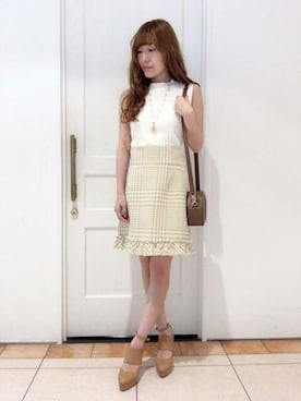 「ノースリーブニット」｜DEICYさん（レディース・159cm）の夏コーディネート