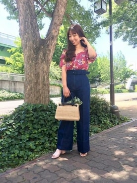 「アイテム（シャツ/ブラウス、ピンク系）」を使った、DEICYさん（レディース・159cm）の夏コーディネート