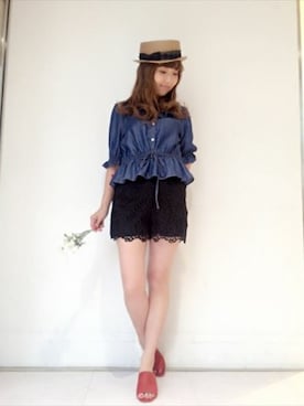 「DEICY（デイシー）のアイテム（パンツ）」を使った、DEICYさん（レディース・159cm）の夏コーディネート