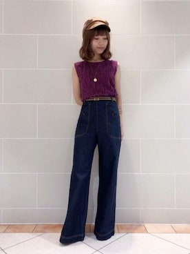 「アイテム（キャスケット）」を使った、DEICYさん（レディース・159cm）の夏コーディネート