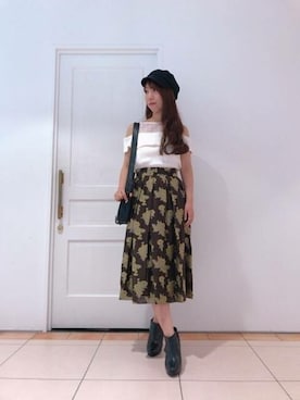 「アイテム（キャスケット）」を使った、DEICYさん（レディース・159cm）の夏コーディネート