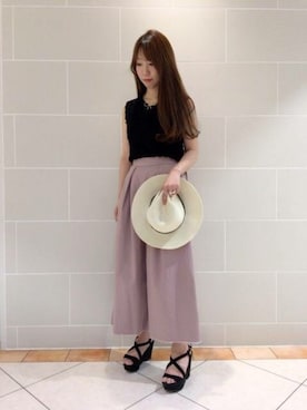 「ノースリーブニット」｜DEICYさん（レディース・159cm）の夏コーディネート