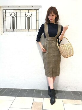 「配色」｜「アイテム（サロペット/オーバーオール）」を使った、DEICYさん（レディース・159cm）の夏コーディネート