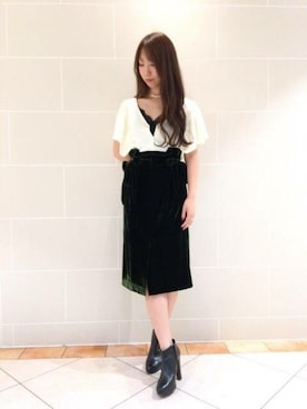 「ME COUTURE（ミークチュール）のアイテム（スカート）」を使った、DEICYさん（レディース・159cm）の夏コーディネート